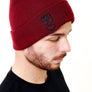 Knitted Turn-Up Beanie Burgundy